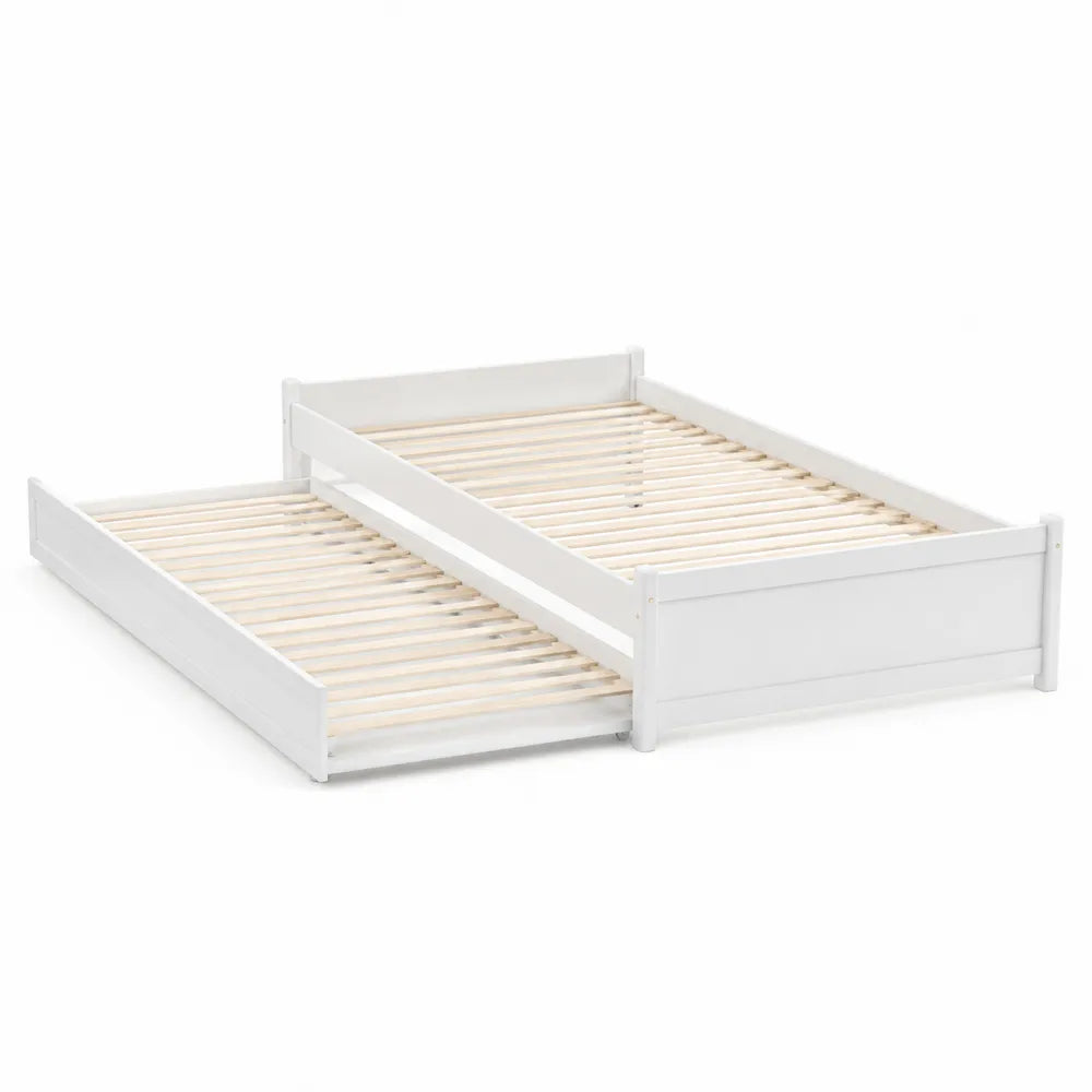 Lit gigogne en bois blanc 200x90 cm