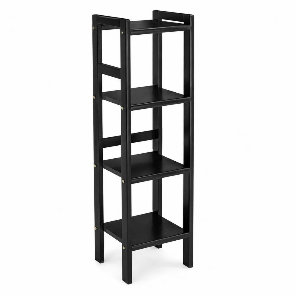 Étagère haute 4 niveaux Bois Noir