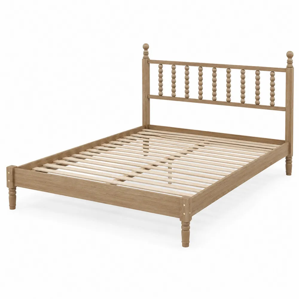 Lit double en bois de chêne clair 200x160 cm