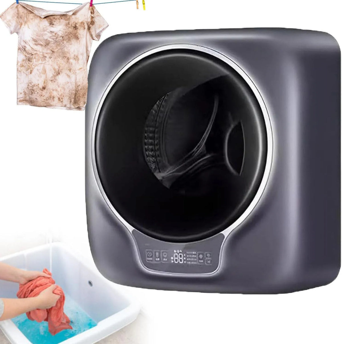 Lave-linge, 3 kg, installation murale, silencieux, tambour avant entièrement automatique