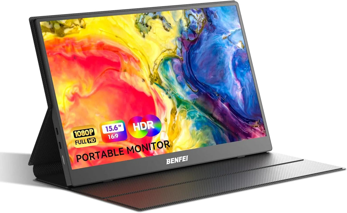 Moniteur 1080P Portable, PS5, configuration gaming, HDR, Full HD, dalle IPS, HDMI, USB, écran PC, BENFEI Écran Portable 15, PS5 4, Plug&Play Via