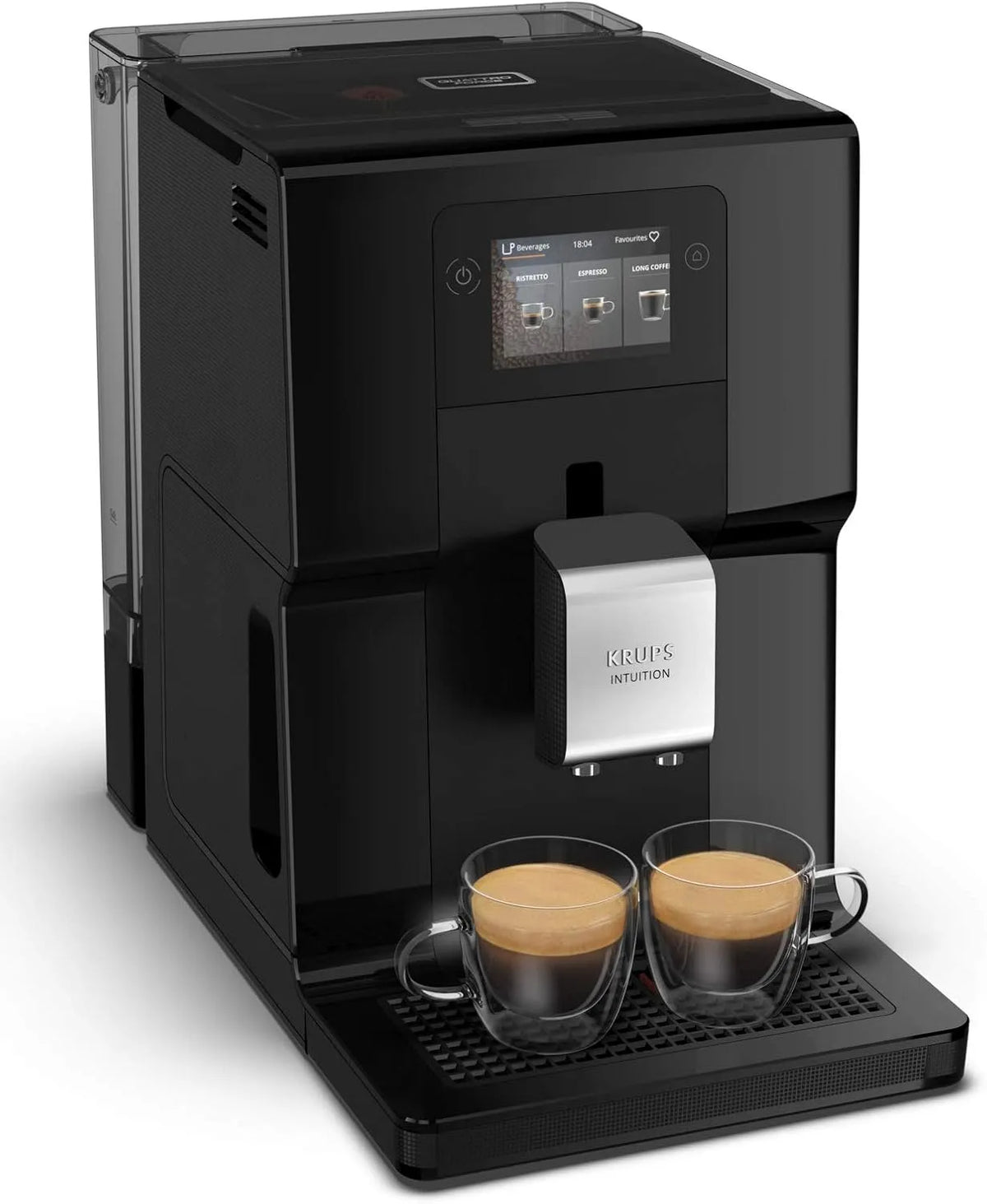 Krups Ecran tactile couleur, Machine à café broyeur à grain, 11 recettes préenregistrées, Indicateurs lumineux intuitif EA873810, accès bacs en