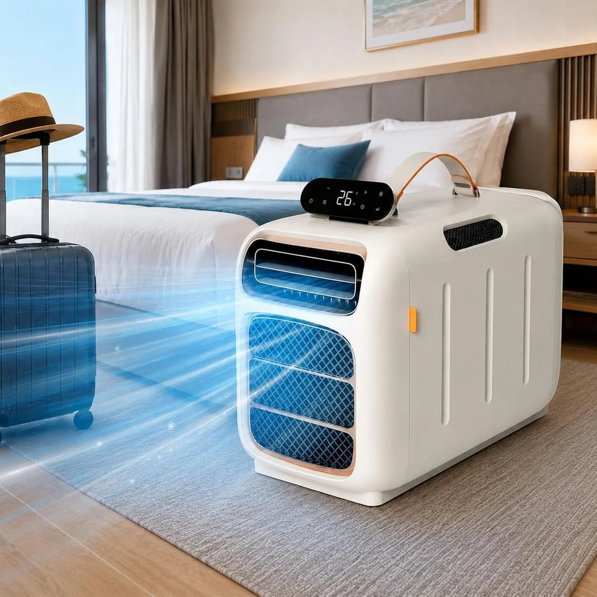 Climatiseur, 450 W, 45 dB, portable, silencieux, camping, auto-évaporateur pour le refroidissement des tentes