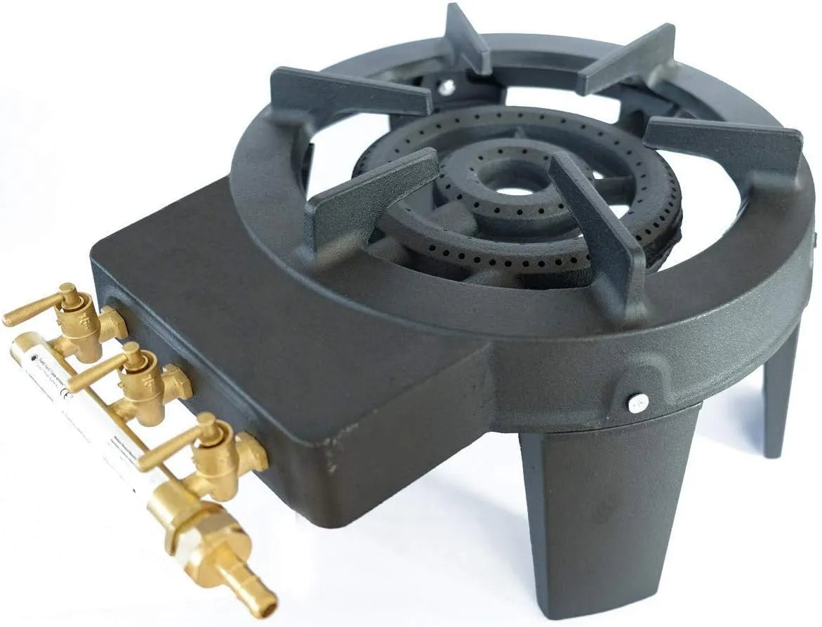 Robinet de cuisine, fonte, noir, Meva Rechaud TRAITEUR gaz fonte TRIGLAV 9.8 KW 4 pieds 3 robinets Puissant et Stable