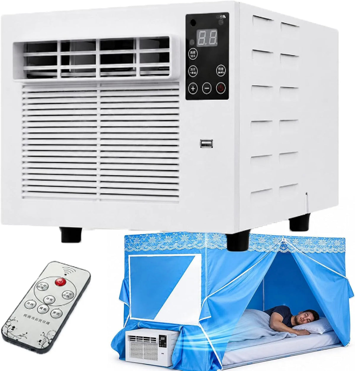 Climatiseur AC+0.9M, portable, camping, Climatiseur Mobile pour Tente, pour Tentes
