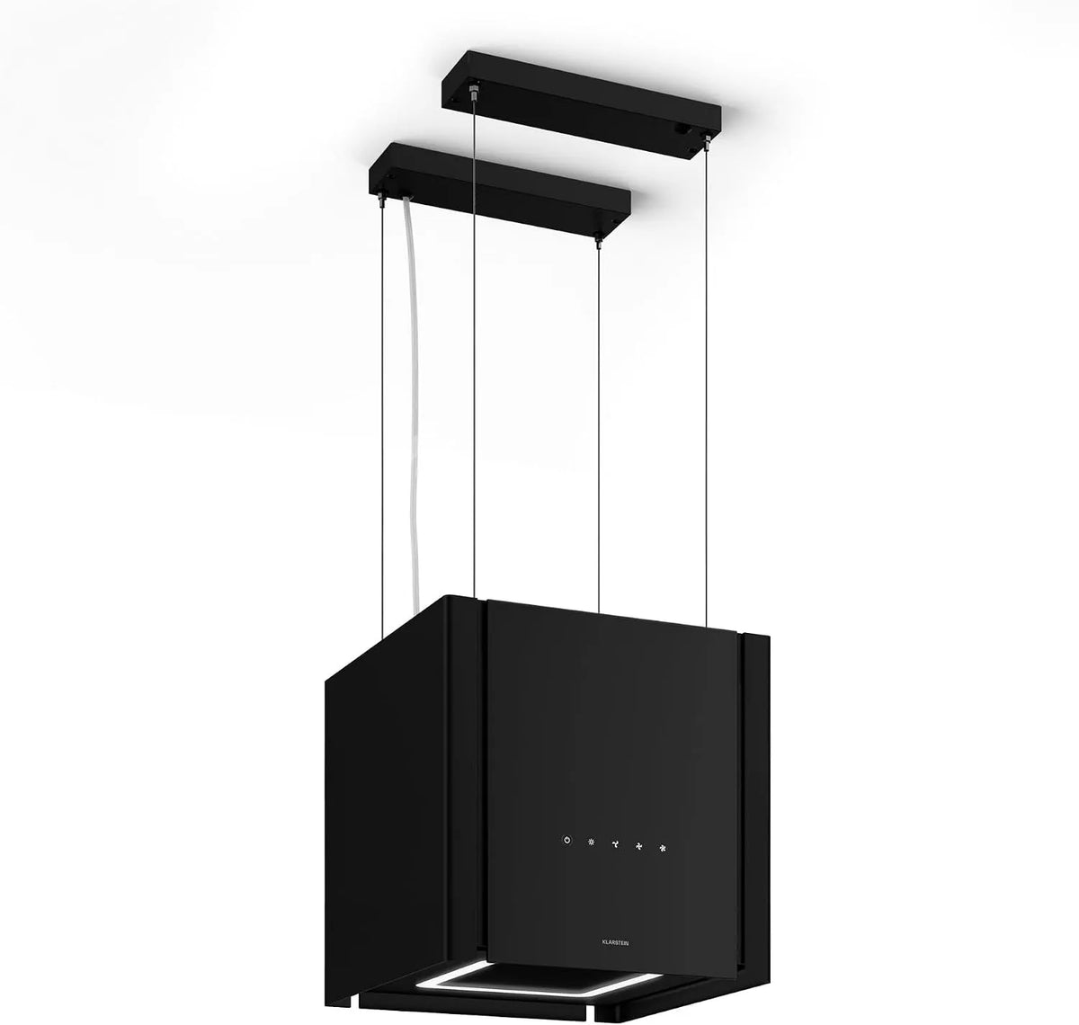 Klarstein Hotte aspirante, 41x41x40 cm, 601 m3/h, 62 dB, hotte de cuisine, tactile, silencieux, noir, LED, Klarstein Velaire Hotte Aspirante de