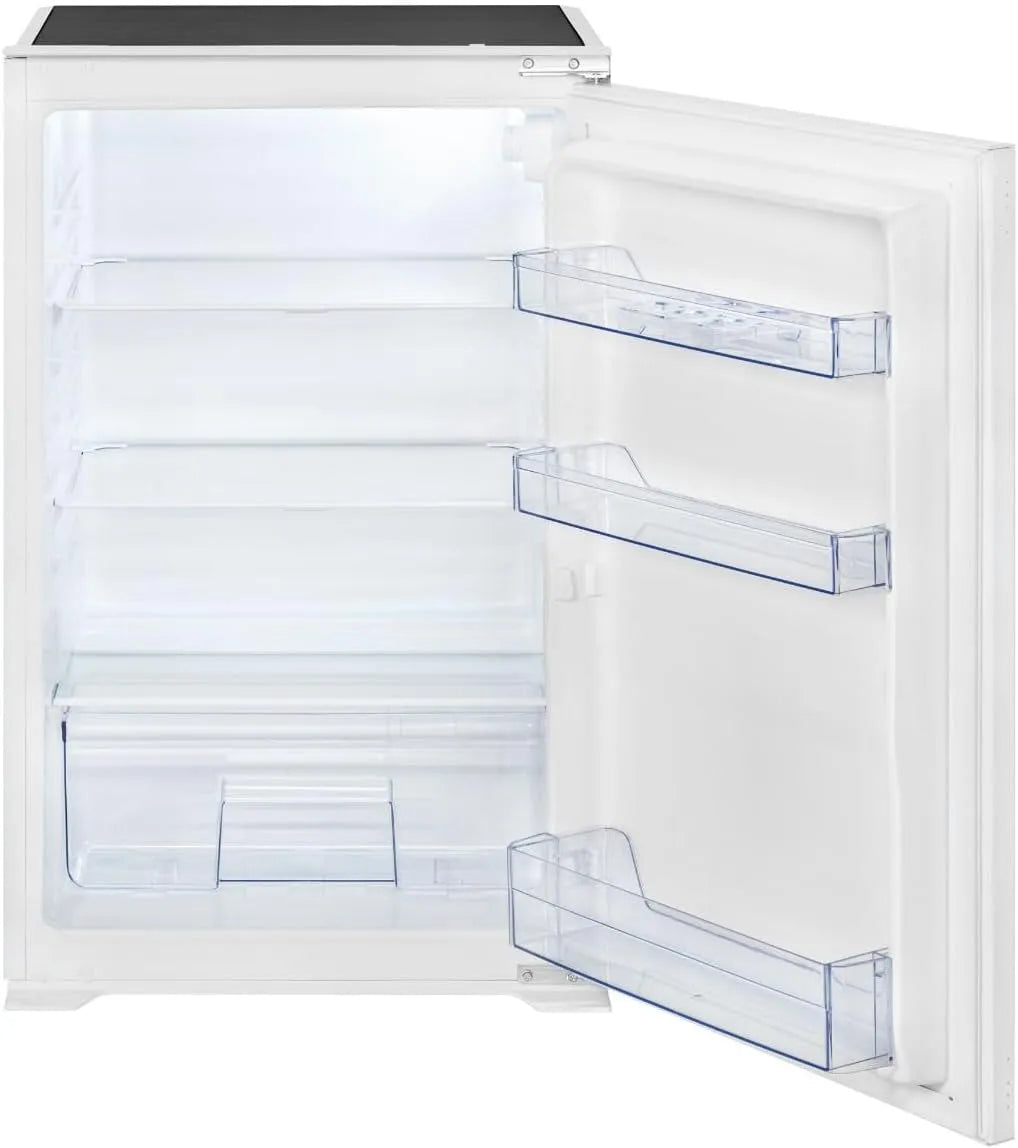 Bomann Réfrigérateur, 129 L, 0 à 8 °C, encastrable, éclairage LED, 2 zones de température, blanc, 3 étagères en verre, contrôle température 0-8 °C