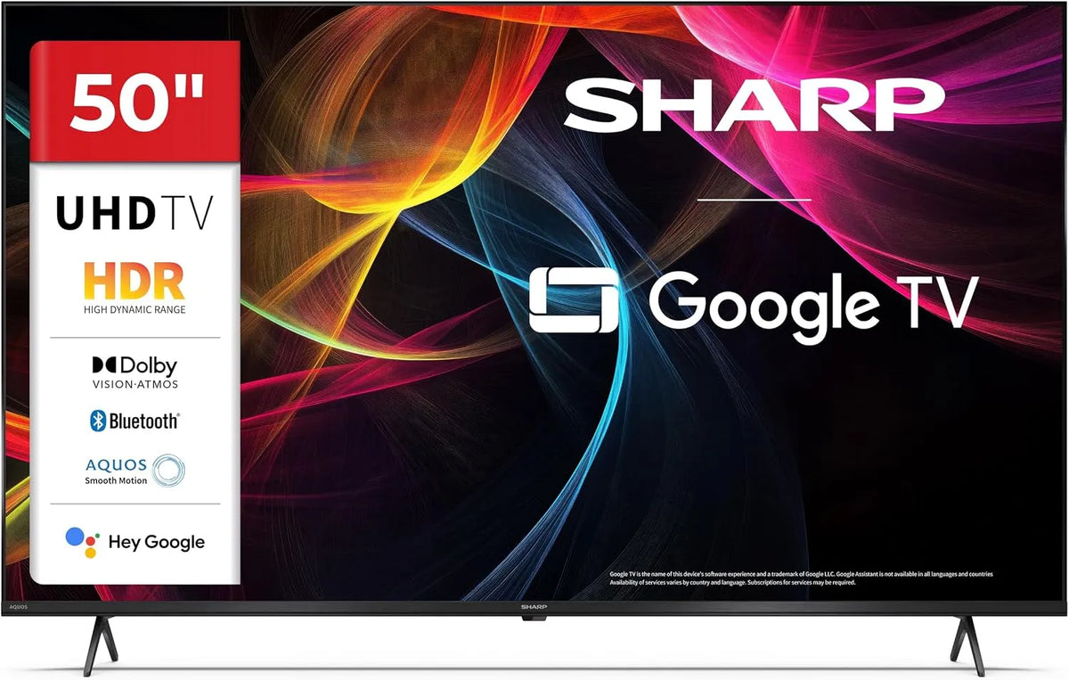Google 50HL4265E Smart TV, 50 pouces, 4 HDMI, téléviseur, 4K UHD, triple tuner DVB-T2, S2, son Dolby, Wi-Fi, sans cadre, Bluetooth, 1 avec eARC
