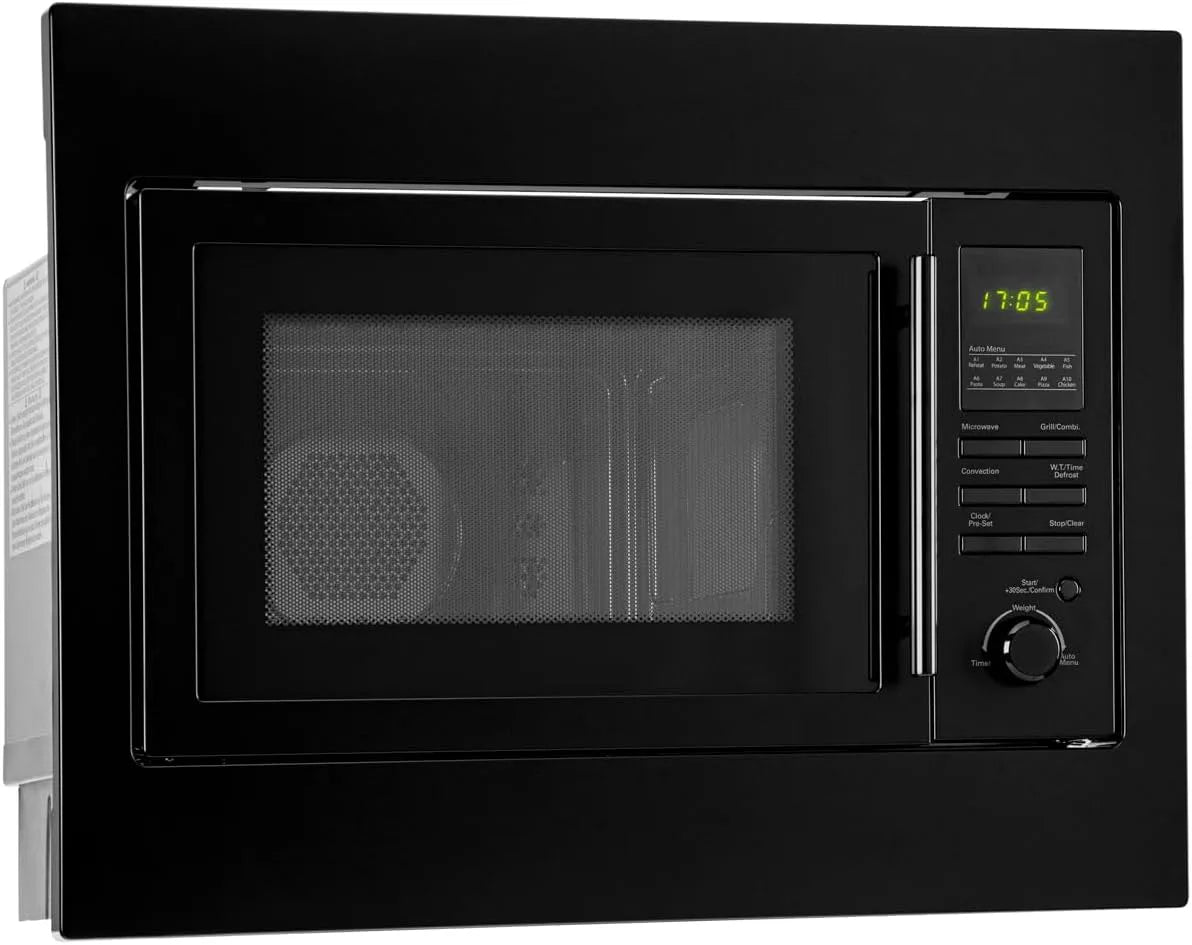Bomann Micro-ondes, 25 L, 10 programmes, encastrable, gril, décongélation, four micro-ondes, noir, plateau tournant
