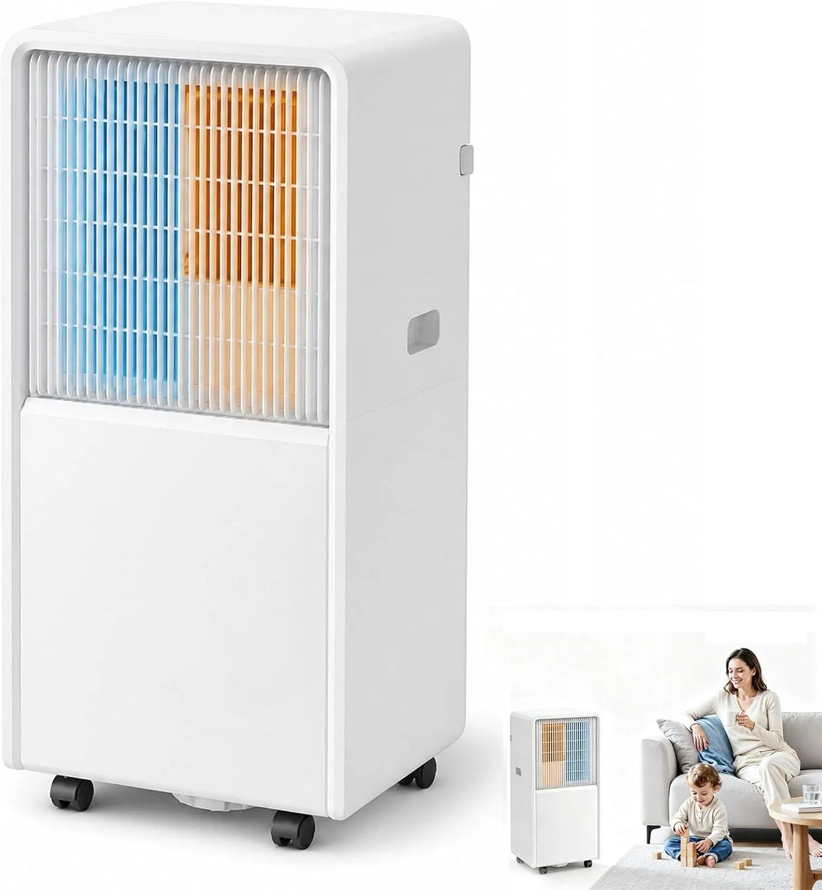 Climatiseur 4-en-1 24h, portable, minuteur, unité AC compresseur, 4 modes, télécommande, accessoires d'évacuation inclus, faible bruit pour la chambre