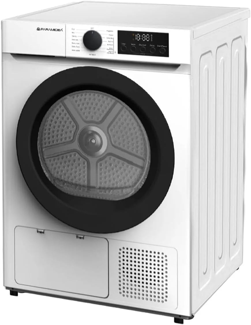 Sèche-linge DRM008W, 8 kg, classe énergétique E, blanc, PYRAMIDEA Sèche-linge Capacité 8 kg Classe énergétique E Couleur blanc DRM008W