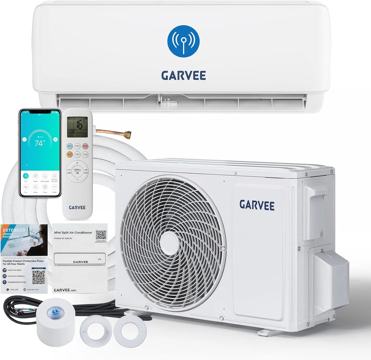 Climatiseur R32, 240 V, classe énergétique E, installation murale, Wi-Fi, Inverter, silencieux, fluide R32, Climatiseur split AUx Série FM 12000 BTU