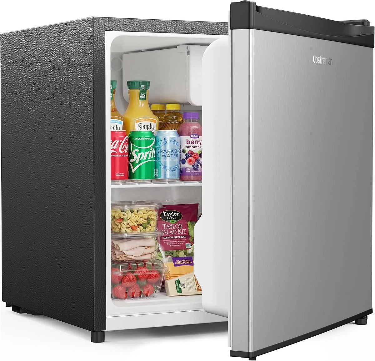 Congélateur Inoxydable-FR17, 46 L, thermostat, silencieux, acier inoxydable, armoire congélateur, Upstreman Mini Réfrigérateur 46L, Mini Frigo avec