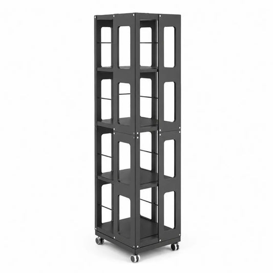 Étagère à roulettes en acier noir 40x40x150 cm