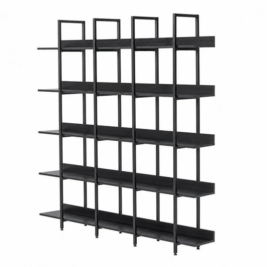 Étagère en métal noir 6 niveaux 200x180x30 cm