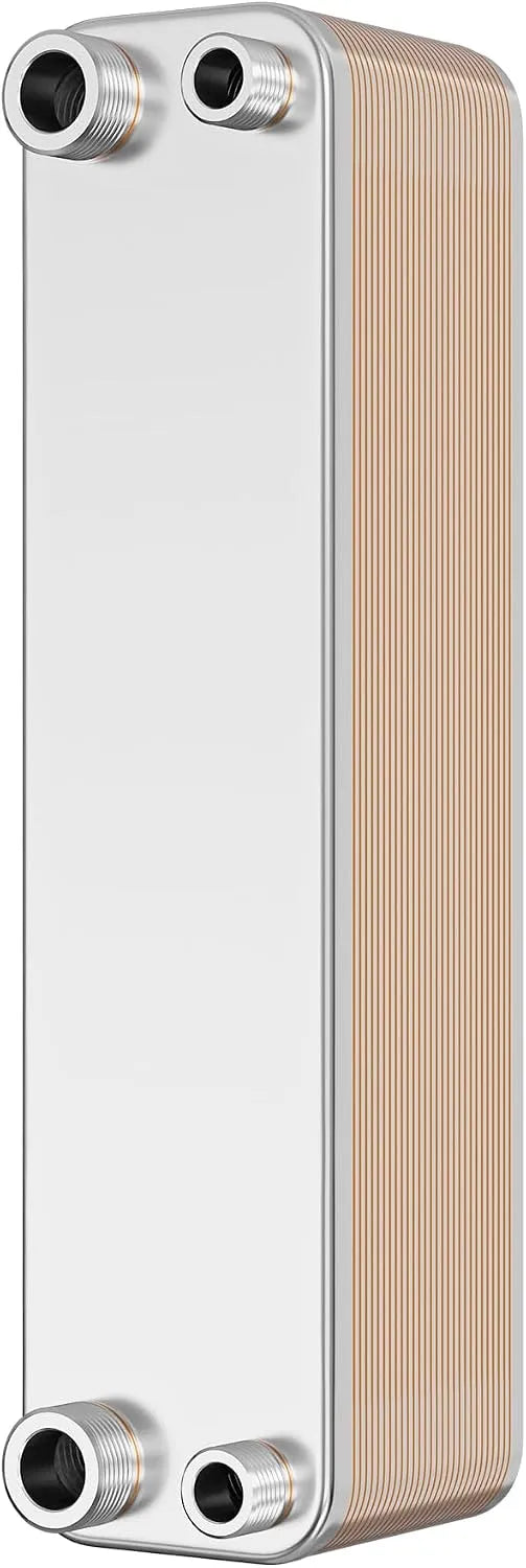 Produit 315 x 73 x 862 mm, Wiltec Échangeur de chaleur thermique avec 30 plaques, max. 125 kW, 2 l par passe, en Acier inoxydable, pour Eau Solaire