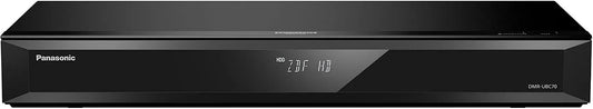 Panasonic DMR-UBC70EGK Smart TV, téléviseur, 4K UHD, Wi-Fi, bleu, 2 Tuners DVB-C/T2 HD, Disque Dur 500 Go, Enregistreur Blu-Ray UHD, VoD 4K, WLAN