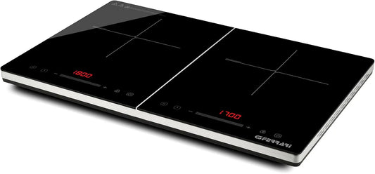 Plaque à induction G10209, 1800/1700 W, table de cuisson à induction, Boost, verrouillage, minuteur, 2 zones de température, noir, G3 Ferrari G10209