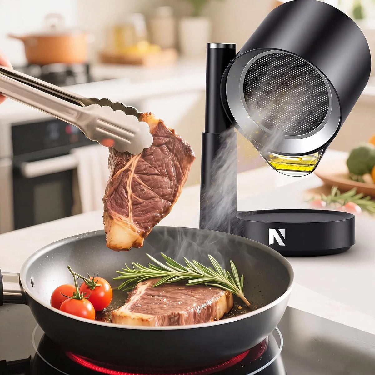 Hotte aspirante 3600RPM, hotte de cuisine, 3 vitesses, portable, camping, camping-car, léger, Filtres lavables, puissant, compact, polyvalent pour