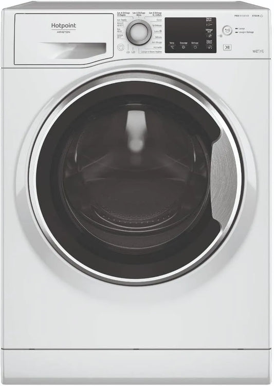 Lave-linge séchant NDBD107489WSAFR, 60, 5 cm, 10 kg, lave-linge, sèche-linge, hygiène, pose libre, blanc, Essorage 1400 tr, min, H 85 x L 59, Hotpoint