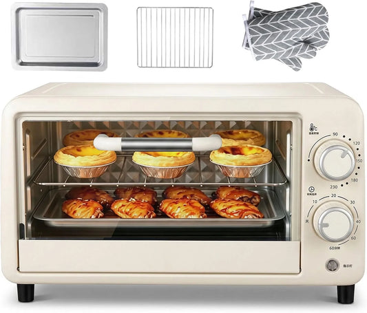 Four électrique, 12 L, 600 W, 0 à 230 °C, gril, compact, 2 zones de température, pour Maison, Café