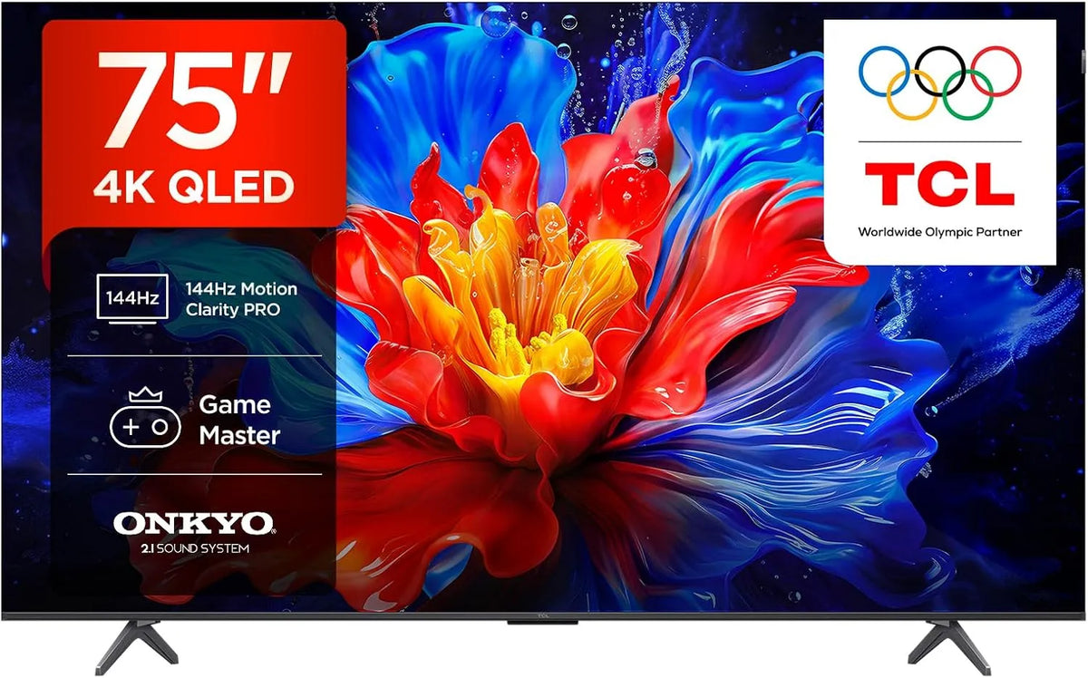 Google 75P8K 4xHDMI Smart TV, 190 cm, 3840 × 2160, 144 Hz, 4 HDMI, téléviseur, 4K UHD, QLED, Wi-Fi, Dolby Vision, TCL