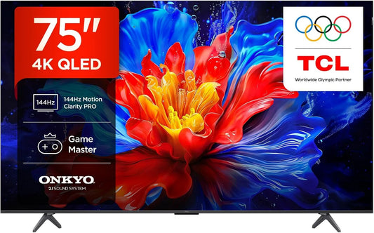 Google 75P8K 4xHDMI Smart TV, 190 cm, 3840 × 2160, 144 Hz, 4 HDMI, téléviseur, 4K UHD, QLED, Wi-Fi, Dolby Vision, TCL