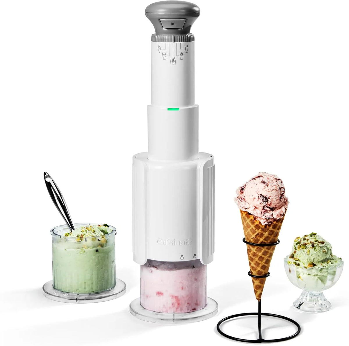 Produit smoothies, Cuisinart, gelées, sorbets et mélanges, deux grandes tasses à mélanger de 1 pinte avec couvercles, bâton de congélation, faciles à