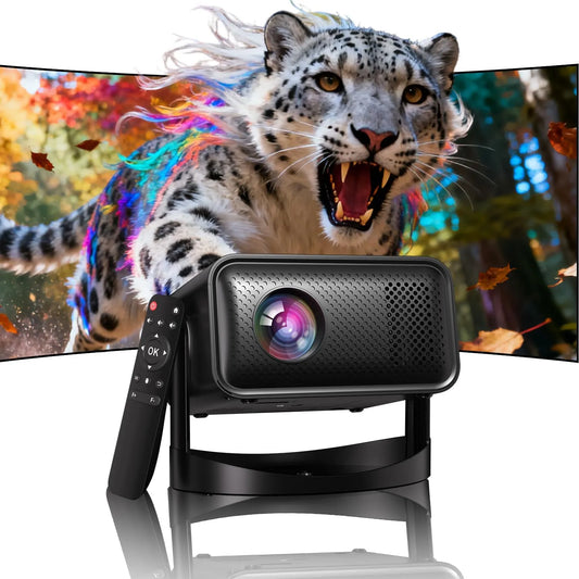Smart TV 1080P, téléviseur, 4K UHD, Wi-Fi, portable, Bluetooth, App Intégrée, Supporte 4K 1080P Videoprojecteur Home Cinema pour Téléphone, clé TV