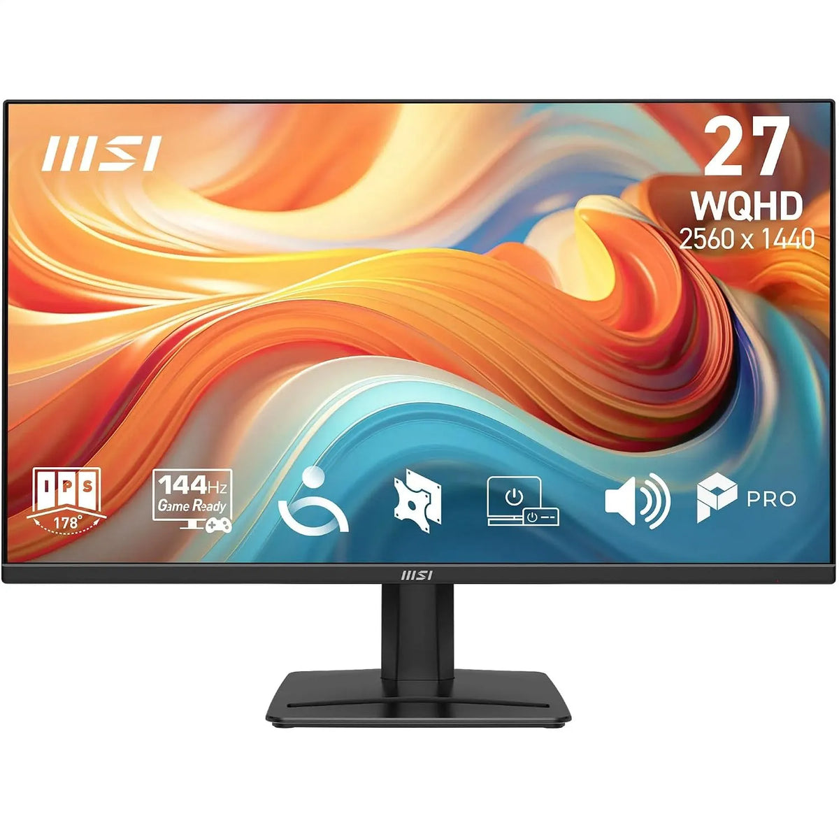 MSI Dalle IPS 2560x1440, Pro Écran Professionnel 27' WQHD, 144 Hz, 1ms MP275QA E14, DisplayPort, compatible VESA, HDMI, FreeSync