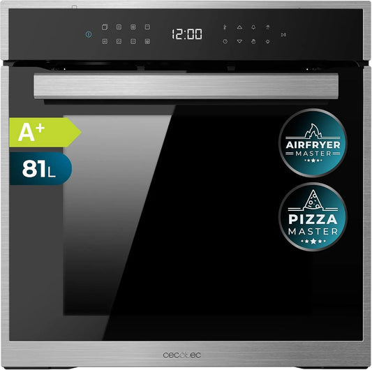 Cecotec Bolero Hexa P506000 Four électrique à pizza, 60cm, 81 L, 3400 W, 11 programmes, encastrable, effet 3D, Steam Base x2, Pizza Master, Capacité