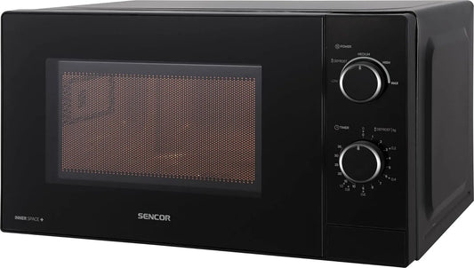 Micro-ondes 35min, 25.5cm, 20 L, 700 W, minuteur, hygiène, décongélation, four micro-ondes, noir, 20L - Rapide 700W, 5 Niveau de Puissance, EasyClean