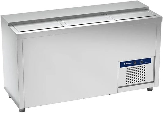 Produit machine bar hôtellerie, Porte-bouteilles réfrigéré industriel inox 2 m