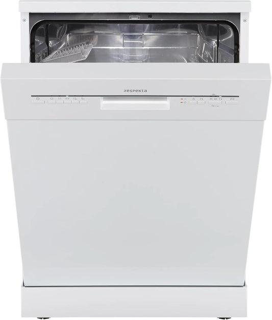 Respekta GSPS60W-12 Lave-vaisselle, 60 cm, 5 programmes, 49 dB, classe énergétique D, pose libre, blanc, départ différé, ouverture automatique
