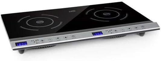 Klarstein Ustensile de cuisson, 3100 W, tactile, minuteur, verrouillage, 10 niveaux, Klarstein Cucinata Plaque mobile, Double plaque à induction