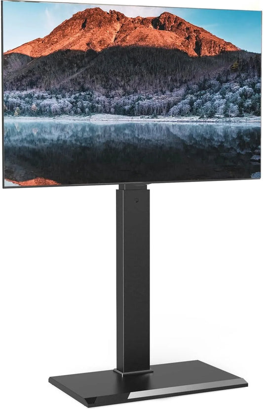 Meuble TV, 80 pouces, 800 x 400 mm, Charge Max 50 KG, Pied TV 8 Réglages en Hauteur, Pivotant 70°, VESA Max 800×400 mm, FITUEYES Support TV sur Pied