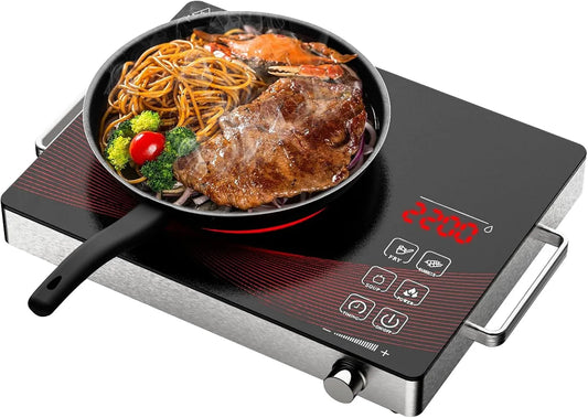 Plaque vitrocéramique, 2200 W, table de cuisson électrique, Plaque électrique 1 feu vitrocéramique 2200W