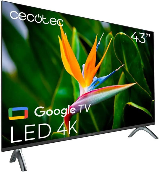 Cecotec ALU40043S Smart TV, 43 pouces, téléviseur, 4K UHD, HDR, son Dolby, HDMI, USB, 16 Go ROM, HDR10, Dolby Audio, Google OS, HDMI 2.1, USB 3.0