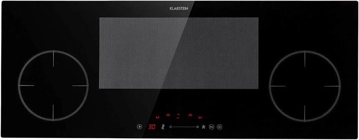 Klarstein Plaque à induction, 4 foyers, 7000 W, table de cuisson à induction, tactile, encastrable, Encastrées 4 Feux, Rechaud Electrique pour la