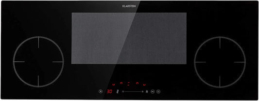Klarstein Plaque à induction, 4 foyers, 7000 W, table de cuisson à induction, tactile, encastrable, Encastrées 4 Feux, Rechaud Electrique pour la