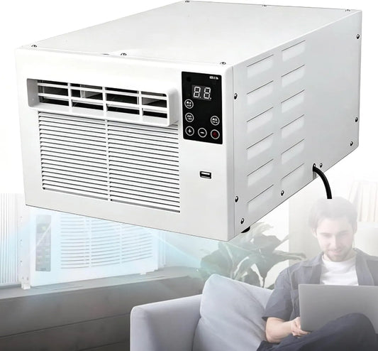 Climatiseur, 280 W, portable, minuteur, silencieux, camping, minuterie 24 h, avec télécommande, unité compacte et peu énergivore, double mode