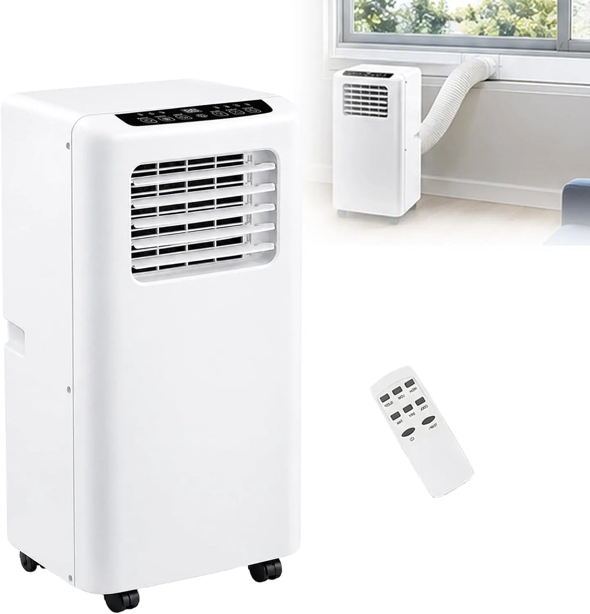 Climatiseur 3-en-1, portable, Climatiseur Portable 5000 BTU Unité AC, Climatiseur Portable 3-en-1 Avec Modes Refroidissement Ventilation