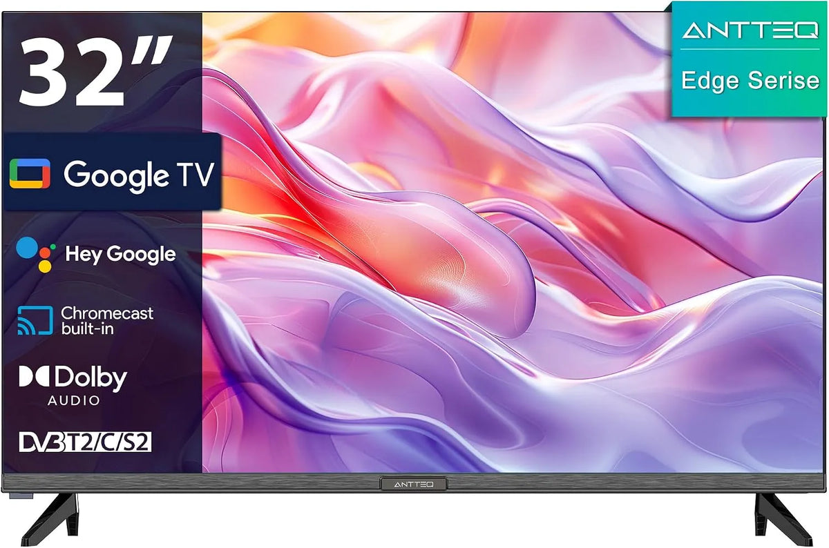 Smart TV G32, 32 pouces, téléviseur, son Dolby, HDMI, USB, Wi-Fi, Bluetooth, DVB-T/T2-C-S, S2, Triple-Tuner, Television 80 cm, Dolby Audio, Antteq G32