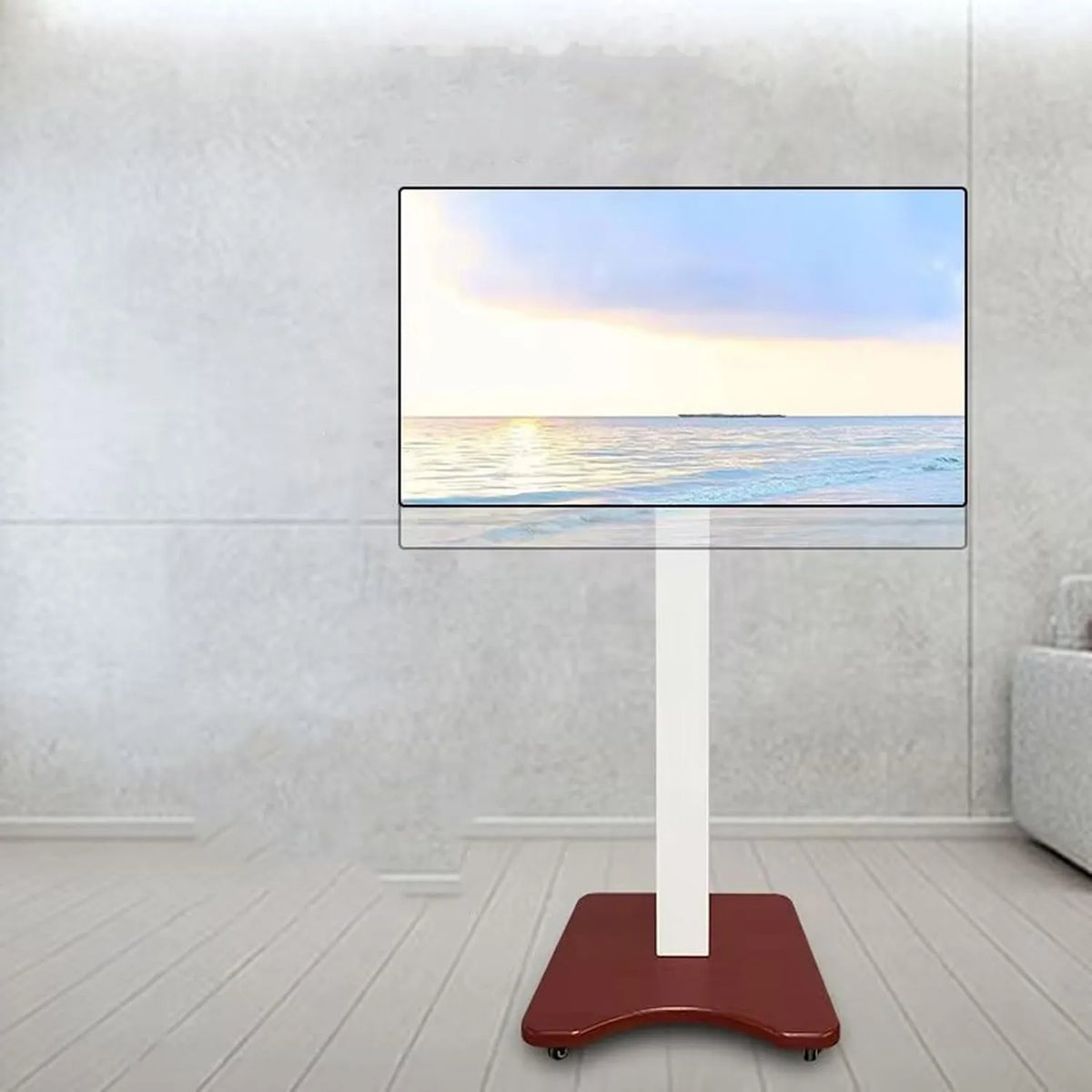 Meuble TV, 50 pouces, roulettes de déplacement, Rotation Horizontale Et Verticale De 0 À 90°, THEGA Support TV Mobile À roulettes - Support TV Au Sol