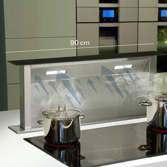 Klarstein Hotte aspirante, 504 m3/h, hotte de cuisine, encastrable, minuteur, silencieux, Débit d'Air 504m3, 4 Modes de Ventilation, Filtres Inclus