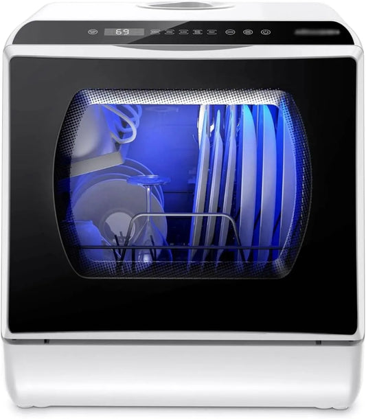 Lave-vaisselle, 5 L, portable, grand réservoir, mini lave-vaisselle compact avec réservoir d'eau intégré de 5 litres et séchage à l'air