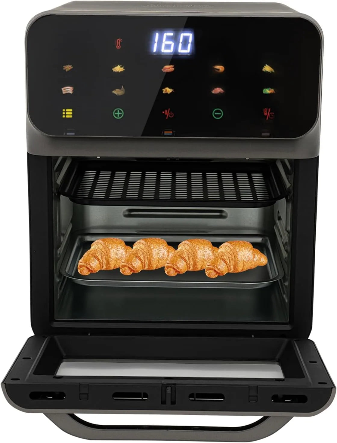 Four électrique à pizza, 13 L, gril, compact, 2 plaques de cuisson et 50 boîtes à gâteaux, four 3 en 1, chaleur haut, bas