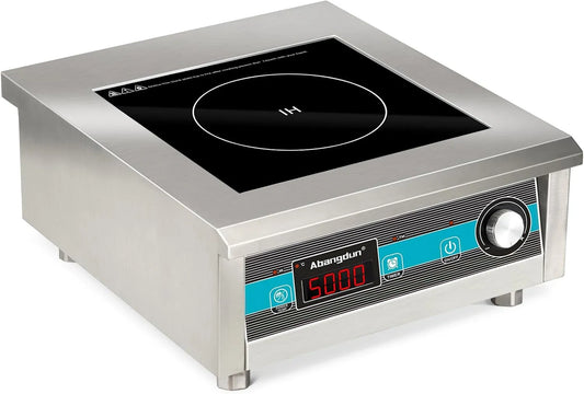 Plaque à induction 400-5000W, 5000 W, 60 à 260 °C, table de cuisson à induction, portable, professionnel, acier inoxydable, 20 Niveaux de Puissance