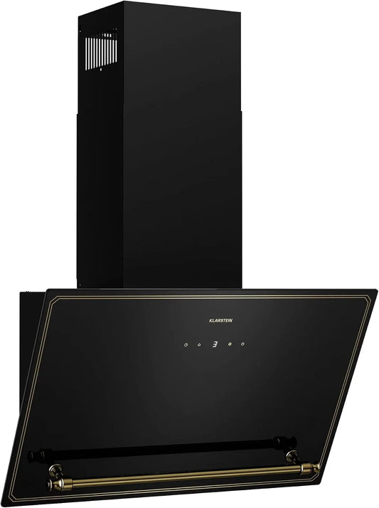 Klarstein Hotte aspirante, 60cm, 336 m3/h, 52 dB, hotte de cuisine, silencieux, noir, Écran LED, A++ Énergie, Extraction & Recirculation