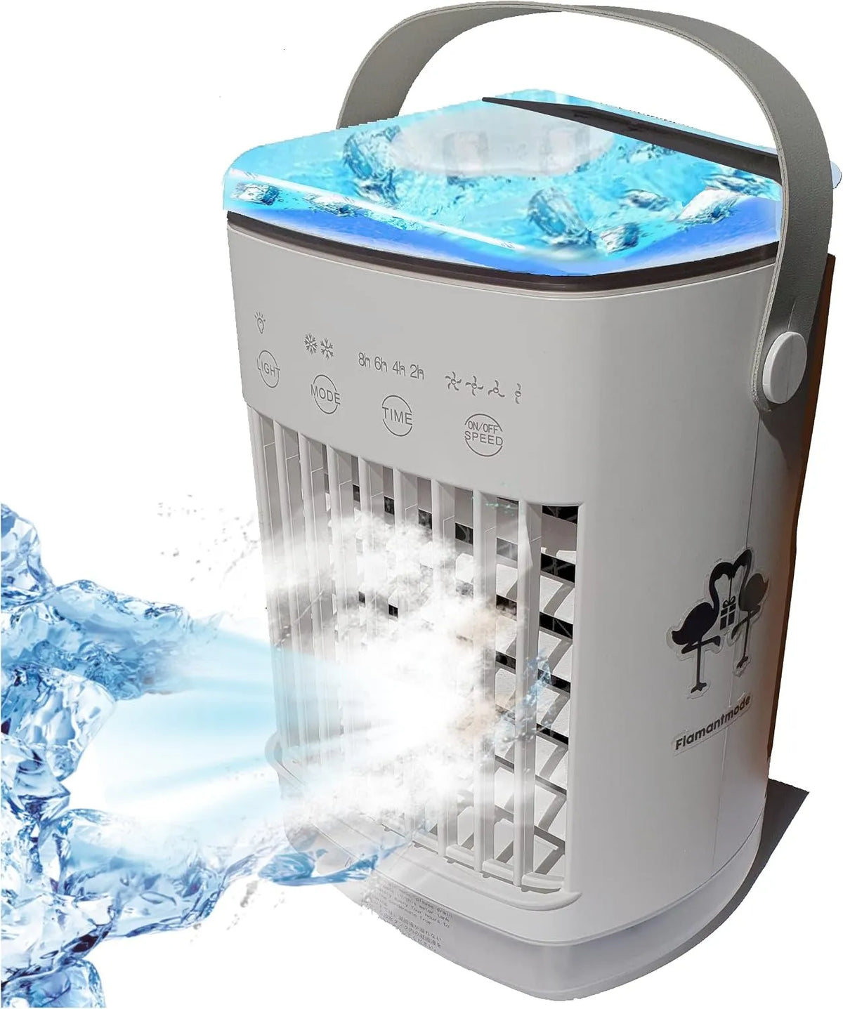 modèle 700mL, Double Reservoir Eau + Glace 700mL, 4 Vitesses, 2 modes de refroidissement, COOLI FRAIS Clim' Rafraîchisseur Mobile Sans Evacuation